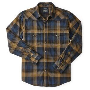 FILSON Western Blue Black Ochre Flannel Shirt